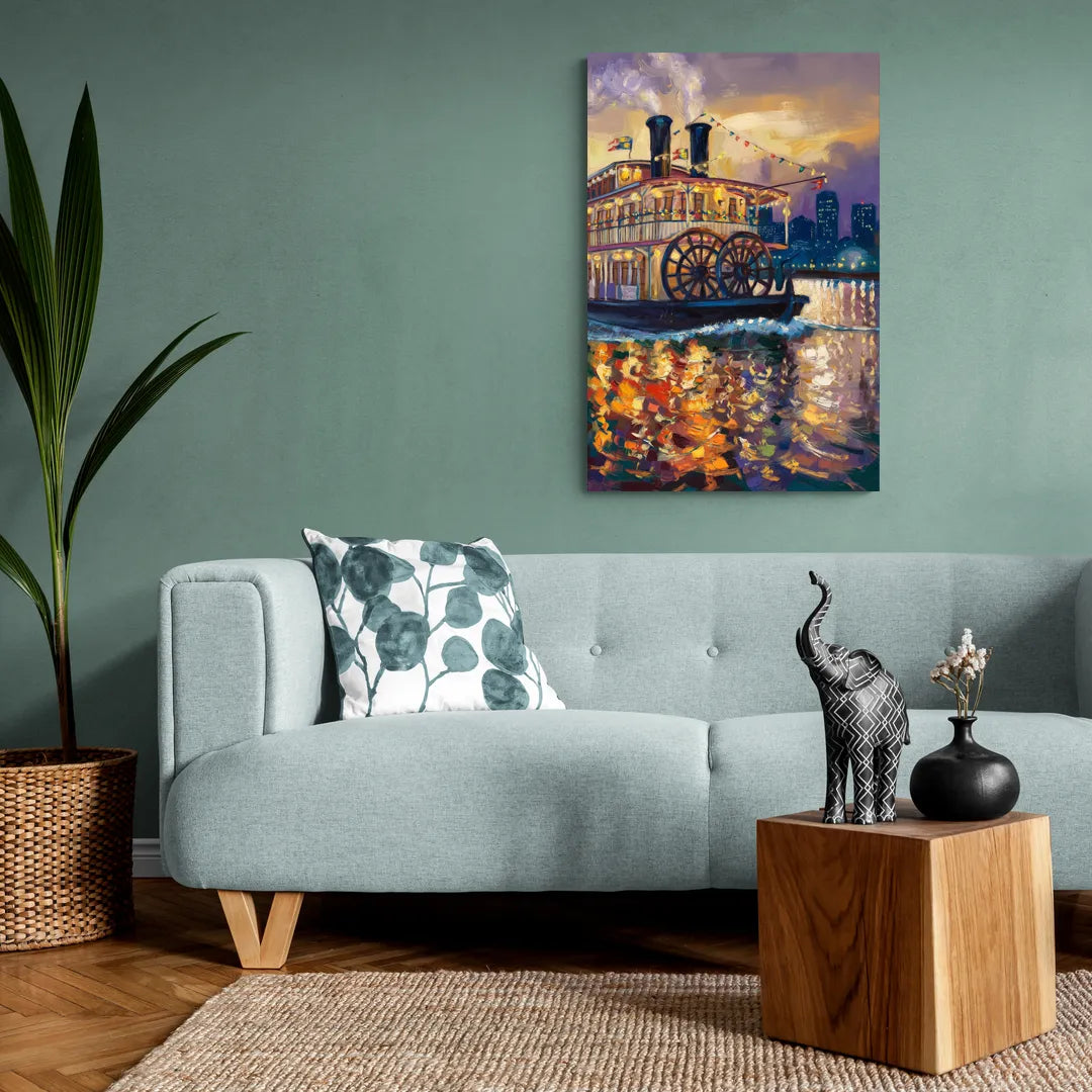 New Orleans Riverboat Adventure - Canvas Wall Art Living Room
