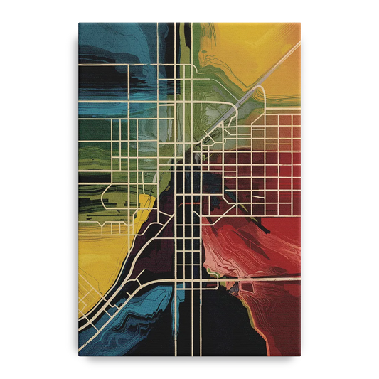 Las Vegas Map Design - Canvas Wall Art