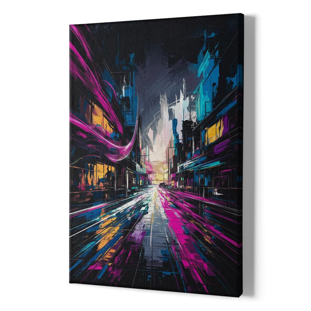 Norfolk Neon District Vibes - Canvas Print Art Sides