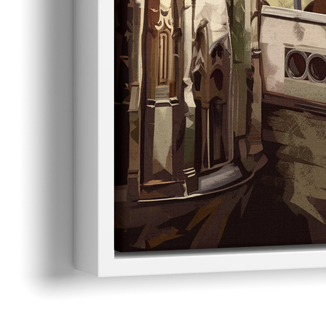 Oxford College Architecture - Close-Up White Frame Canvas