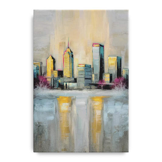 Buffalo Skyline in Winter - Canvas Wall Art
