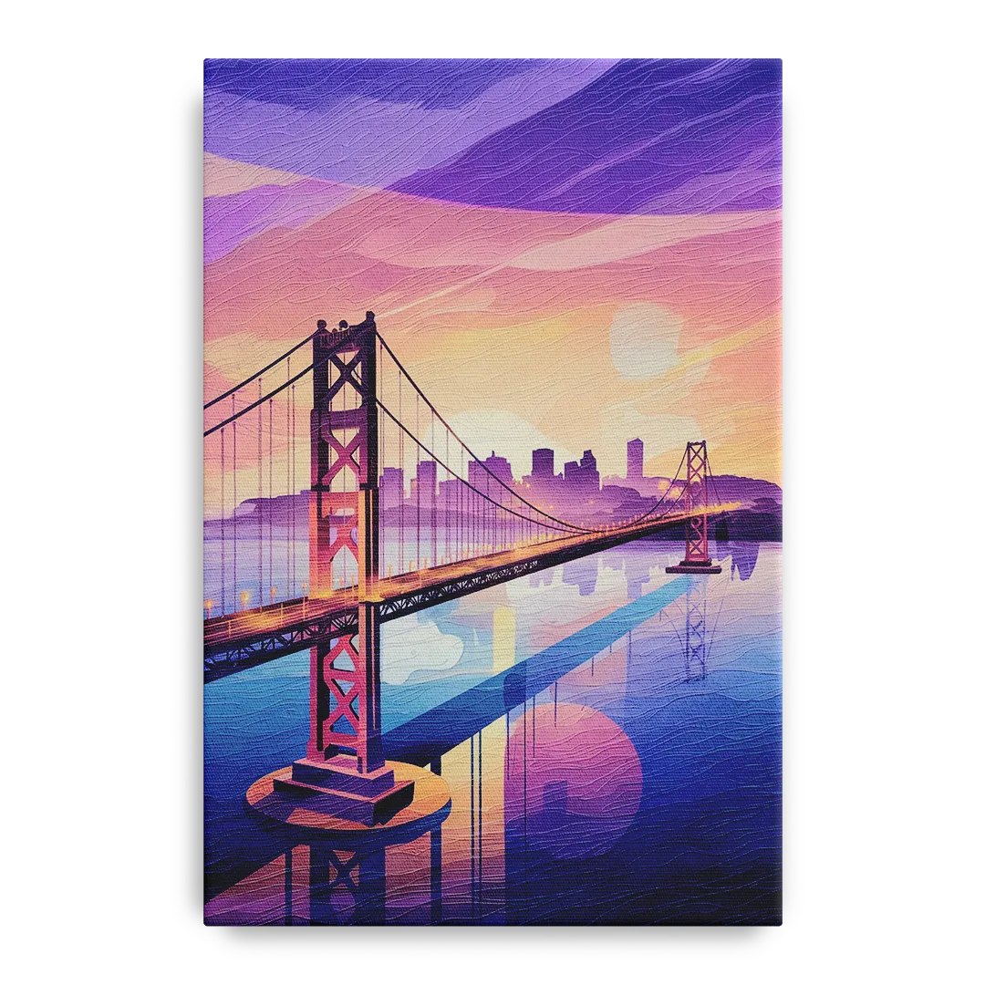 San Francisco Bay Bridge Panorama - Canvas Wall Art