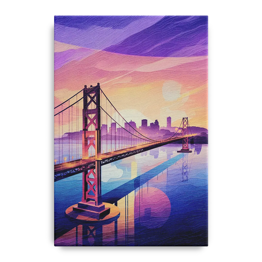 San Francisco Bay Bridge Panorama - Canvas Wall Art