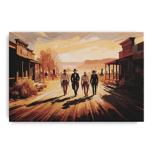 Tombstone Gunfight Scenery - Canvas Wall Art