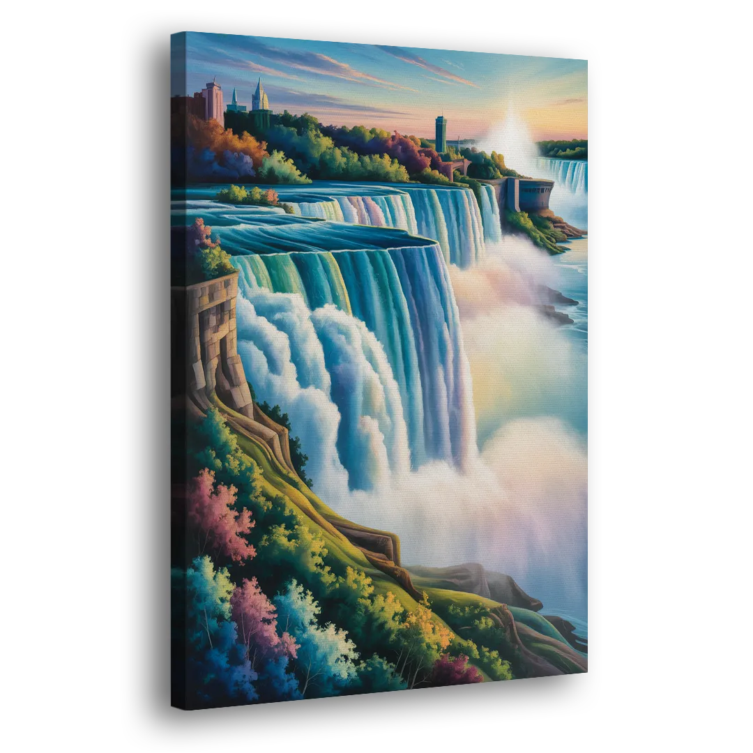 Niagara Falls Color Burst - Canvas Print Art Sides