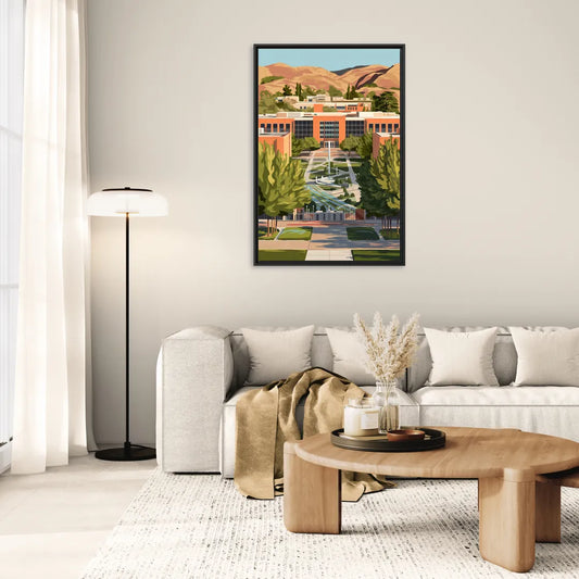 Fresno State Campus Vibes - Living Room Black Frame Canvas