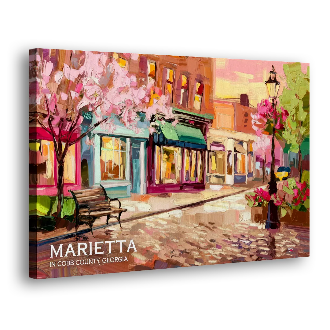 Marietta Cobb County Scenes - Canvas Print Art Sides
