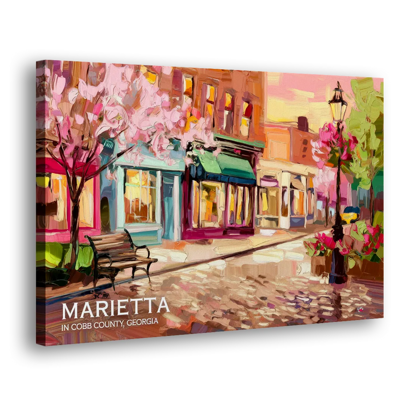 Marietta Cobb County Scenes - Canvas Print Art Sides