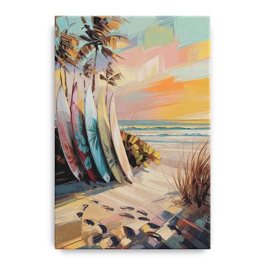 Huntington Beach Surfboards - Canvas Wall Art