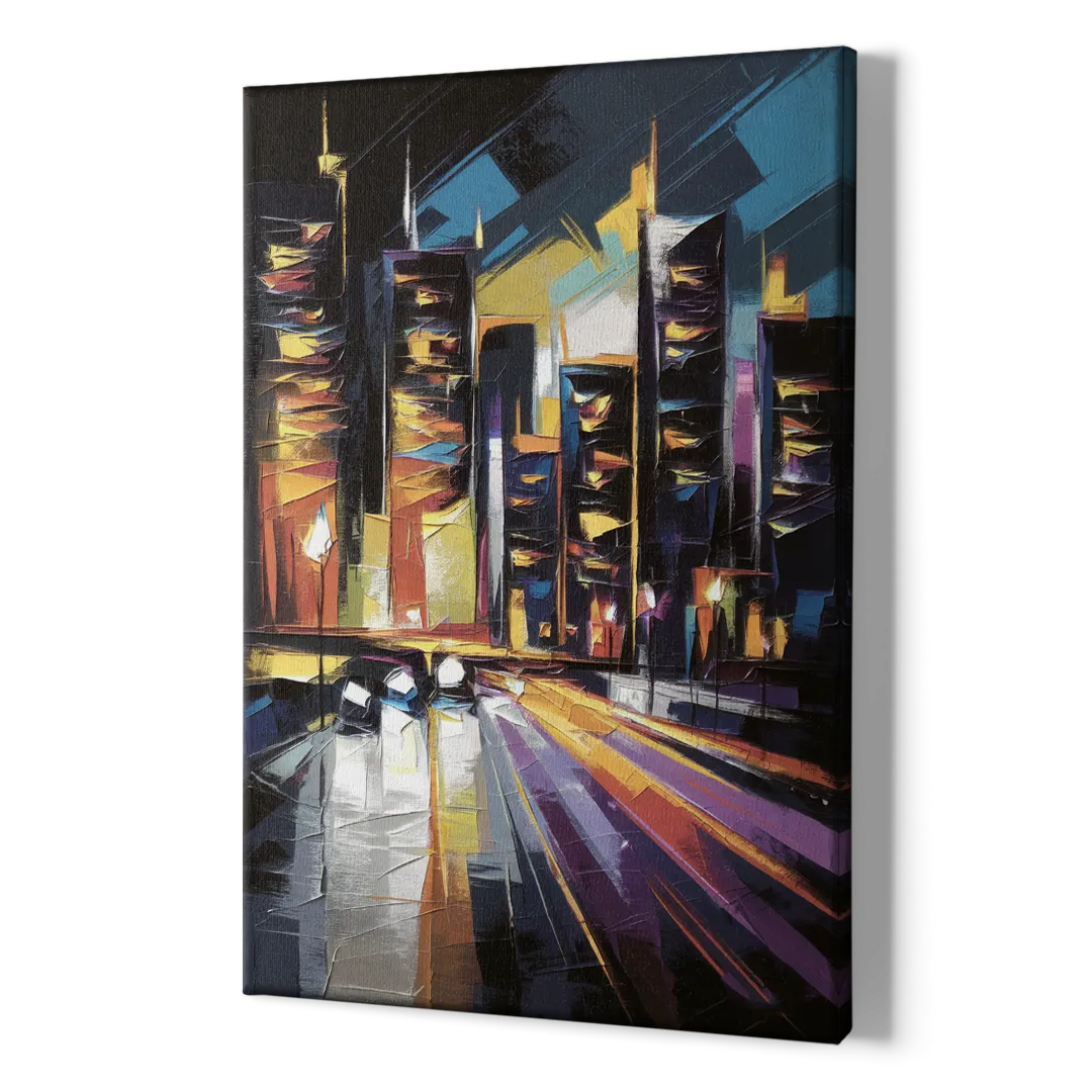 Plano Nightlife Glow - Canvas Print Art Sides