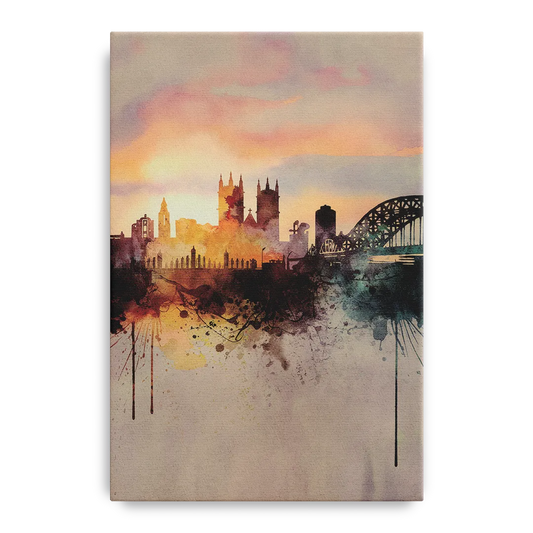 Durham Skyline at Sunset - Canvas Wall Art