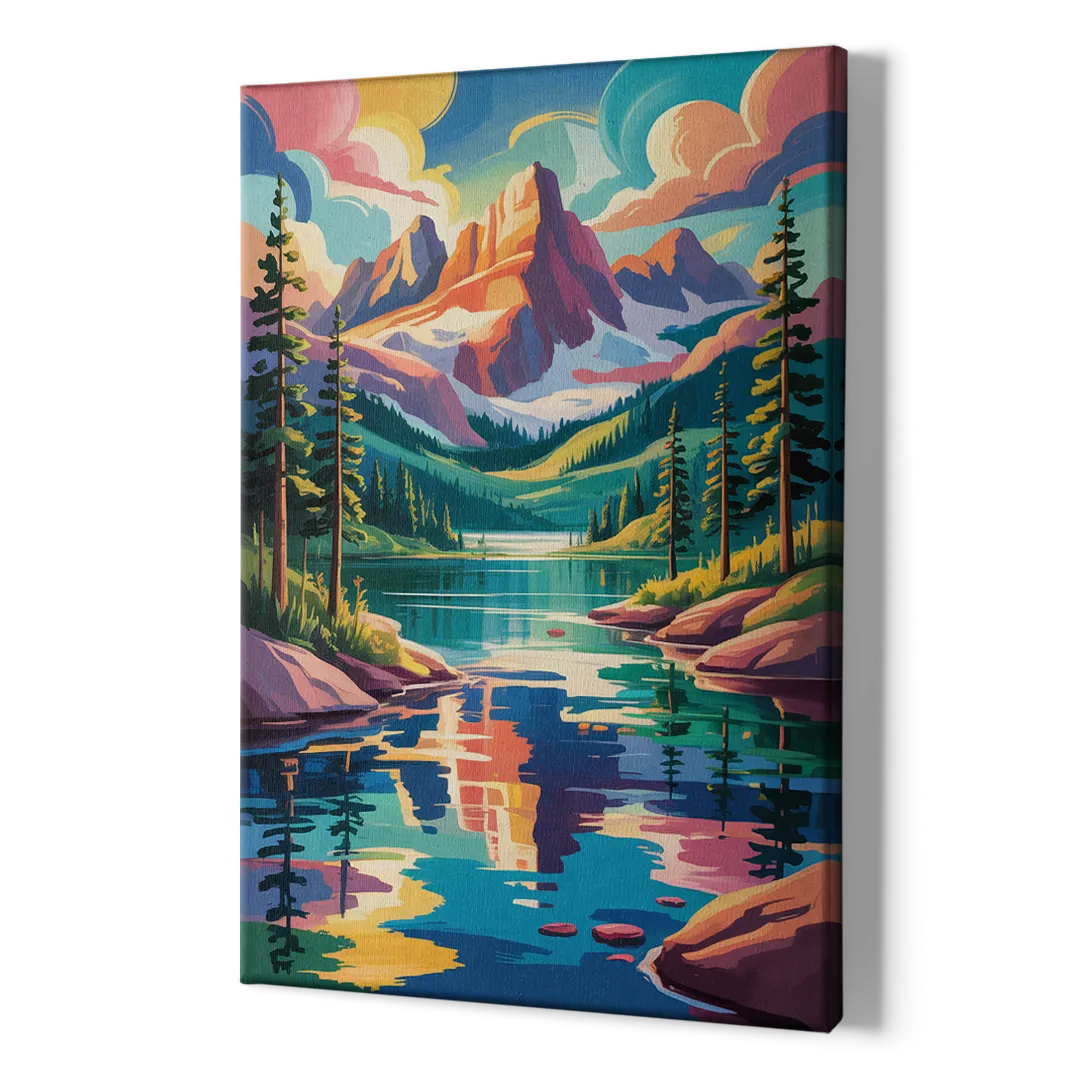 Rocky Mountain Serenity - Canvas Print Art Sides