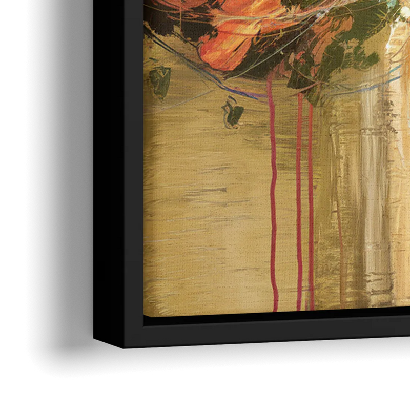 Houston Skyline View - Close-Up Black Frame Canvas