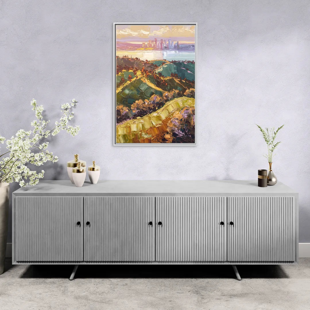 Oakland Hills Panorama - Living Room White Frame Canvas