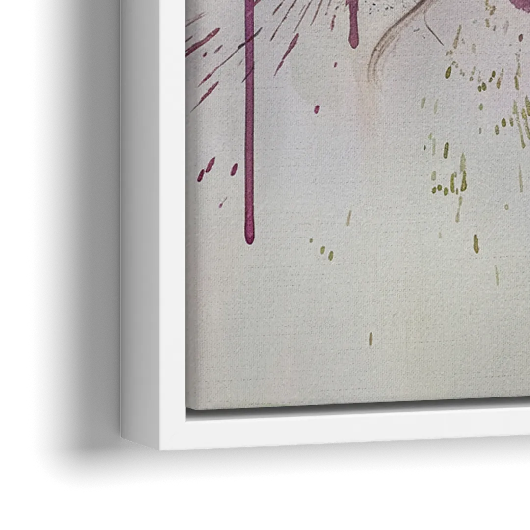 Boston Skyline in Watercolor - Close-Up White Frame Canvas