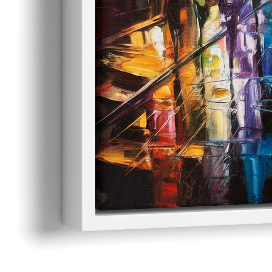 Joseph Vibrant Streets - Close-Up White Frame Canvas