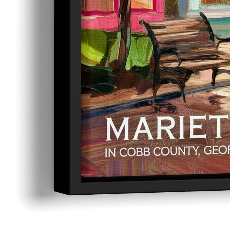 Marietta Cobb County Scenes - Close-Up Black Frame Canvas