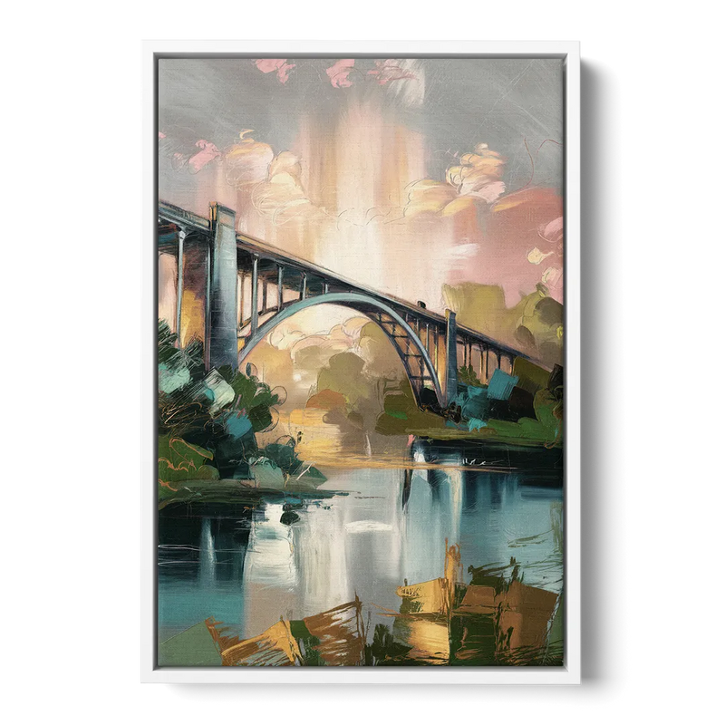Augusta Iconic Bridge View - White Frame Canvas