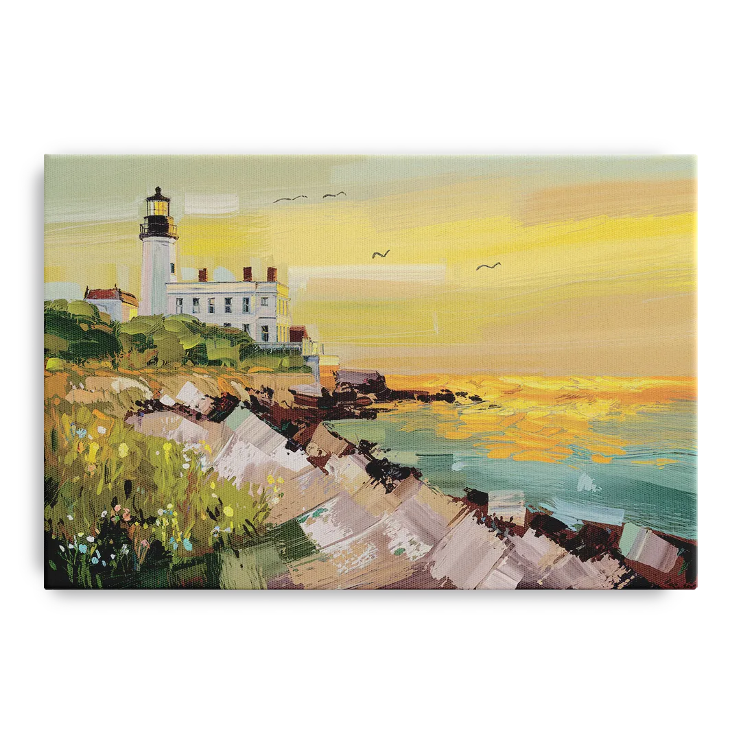 Galveston Lighthouse View - Canvas Wall Art