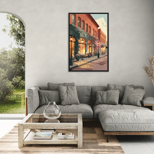 Lubbock Downtown Charm - Living Room Black Frame Canvas