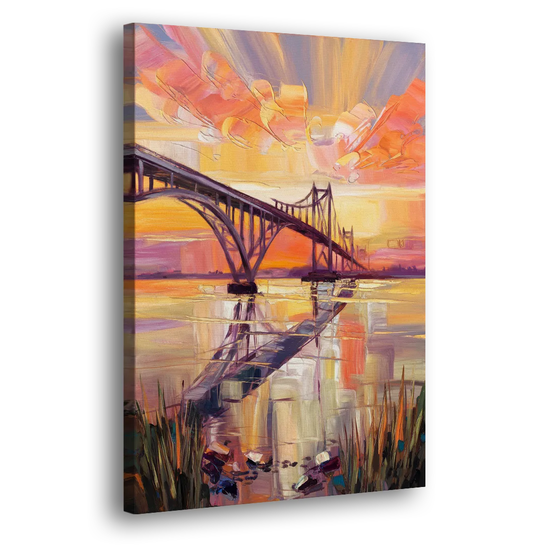 Chesapeake Bridge Panorama - Canvas Print Art Sides