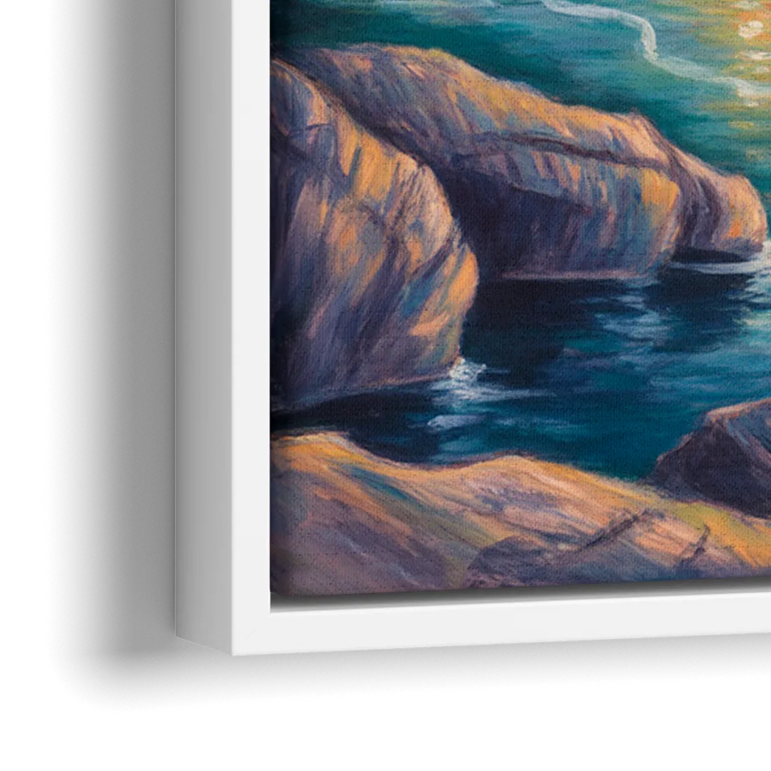 Niagara Falls Water Mist - Close-Up White Frame Canvas