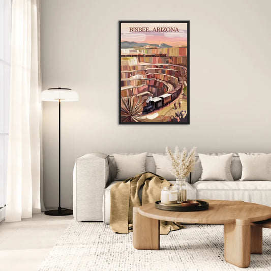 Bisbee Copper Mining Heritage - Living Room Black Frame Canvas
