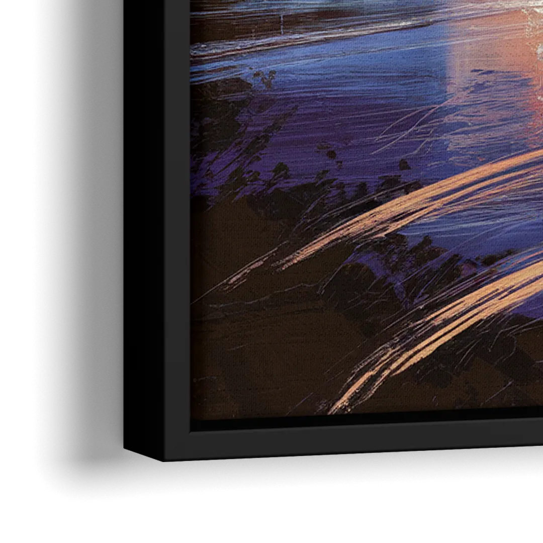 San Francisco Downtown Lights - Close-Up Black Frame Canvas