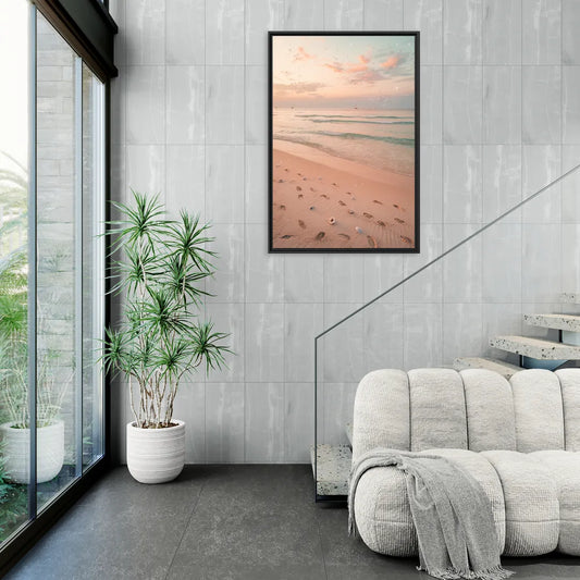 St. Petersburg Beachfront Serenity - Living Room Black Frame Canvas