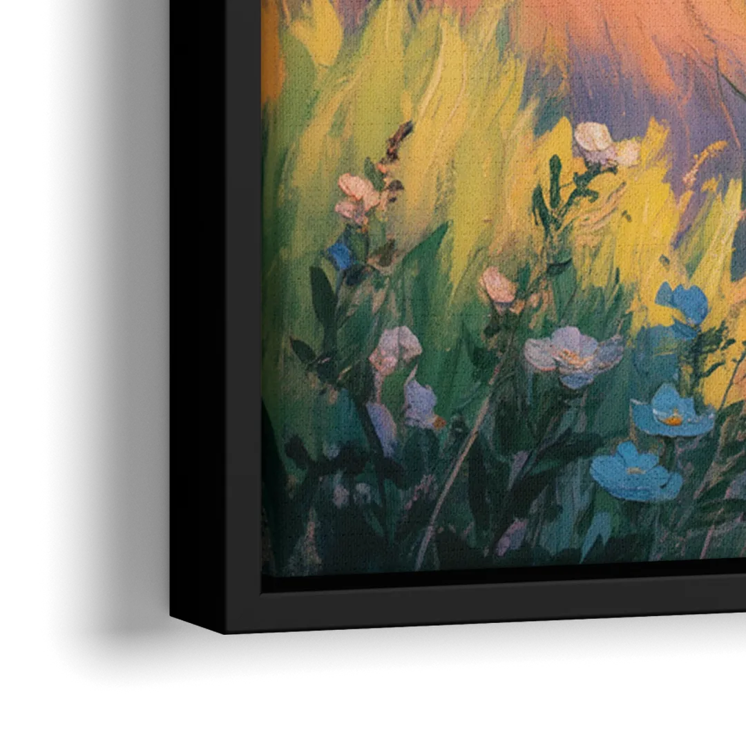 Rolling Hills of PEI - Close-Up Black Frame Canvas