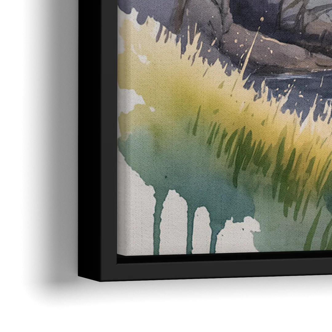 Nova Scotia Serenity - Close-Up Black Frame Canvas