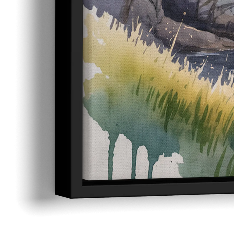 Nova Scotia Serenity - Close-Up Black Frame Canvas