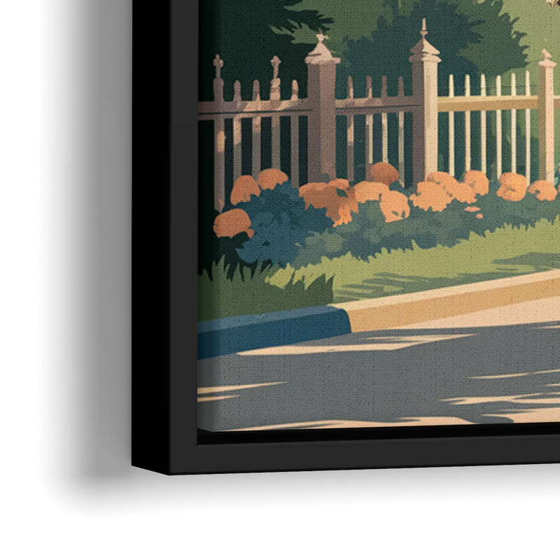 Mackinac Island Horse Carriage Ride - Close-Up Black Frame Canvas