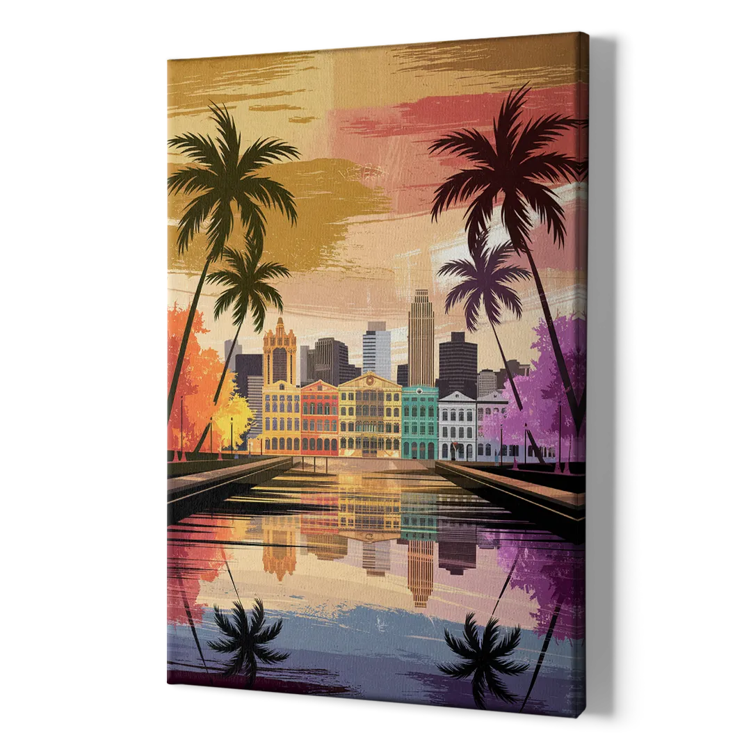 Tampa Historic Ybor City - Canvas Print Art Sides