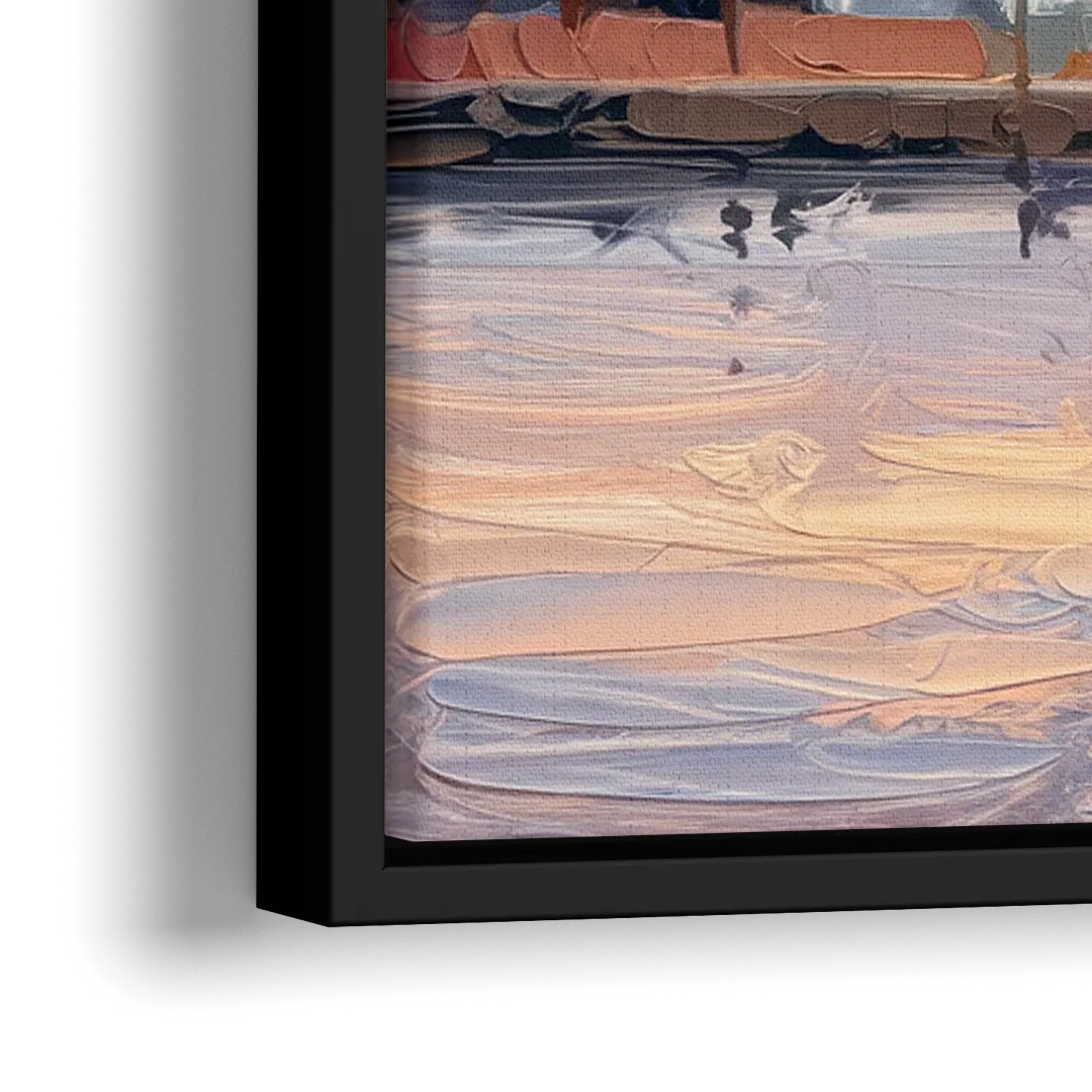 Hilton Head Island Palmetto Breeze - Close-Up Black Frame Canvas