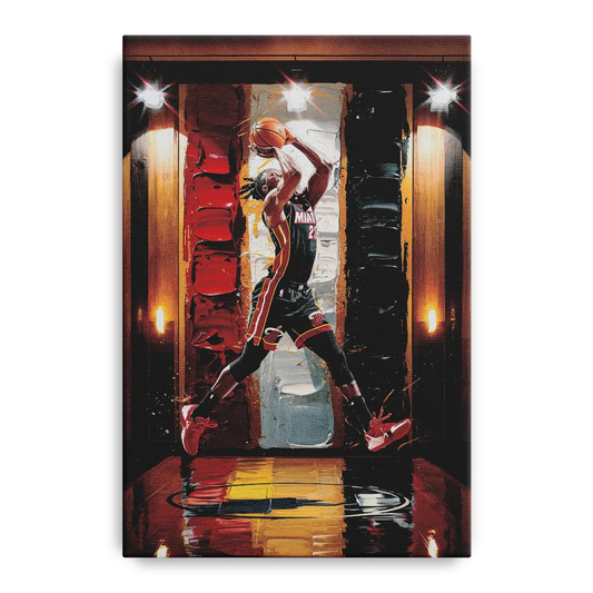 Miami Heat Court Action - Canvas Wall Art