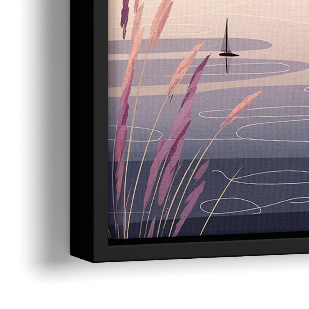 Madison Lake Monona Reflections - Close-Up Black Frame Canvas