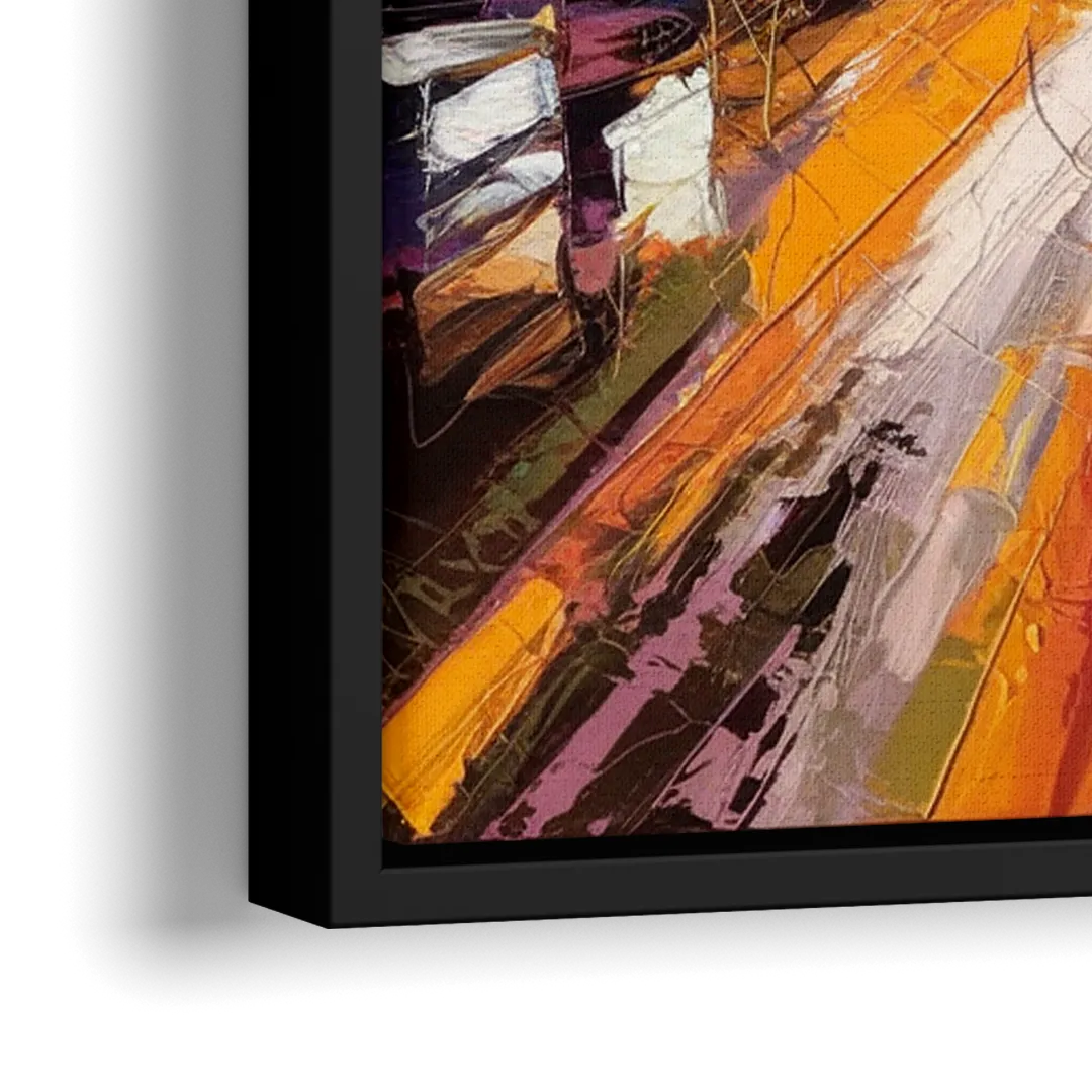 Phoenix Arizona Downtown Lights - Close-Up Black Frame Canvas