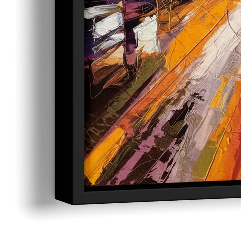 Phoenix Arizona Downtown Lights - Close-Up Black Frame Canvas