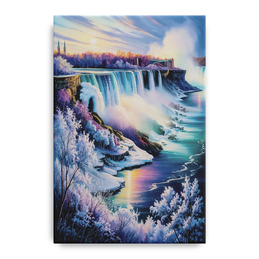 Niagara Falls Winter Freeze - Canvas Wall Art