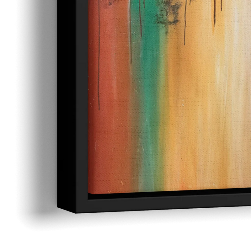 Tulsa Skyline Sunset - Close-Up Black Frame Canvas