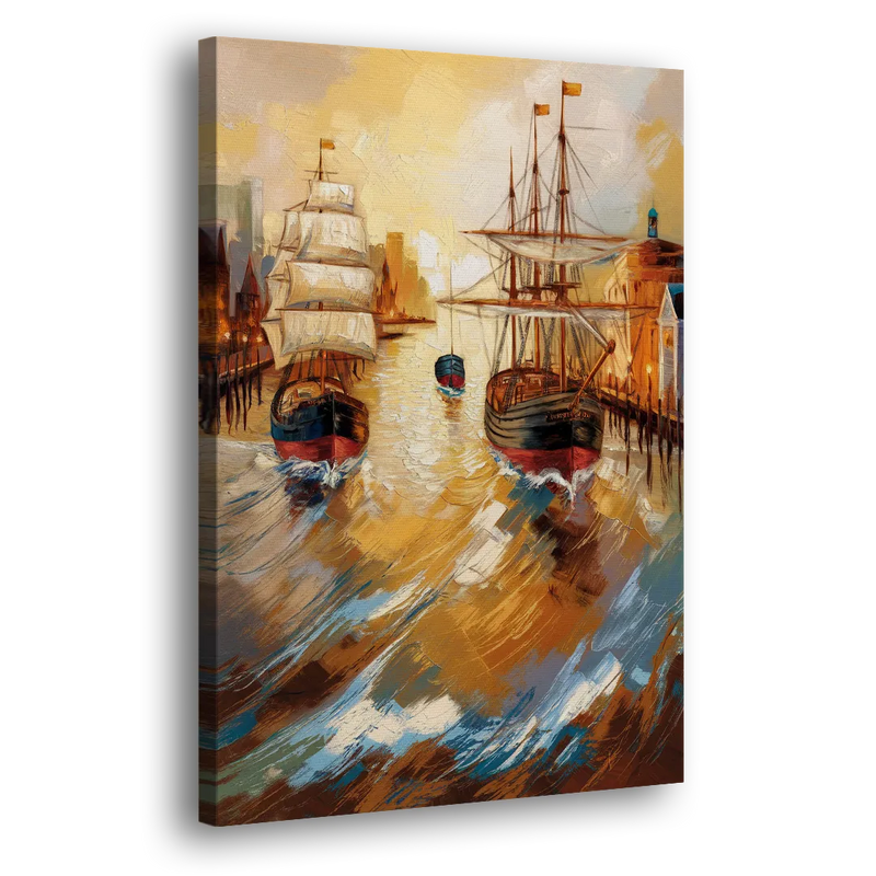 Camden Historic Waterfront - Canvas Print Art Sides