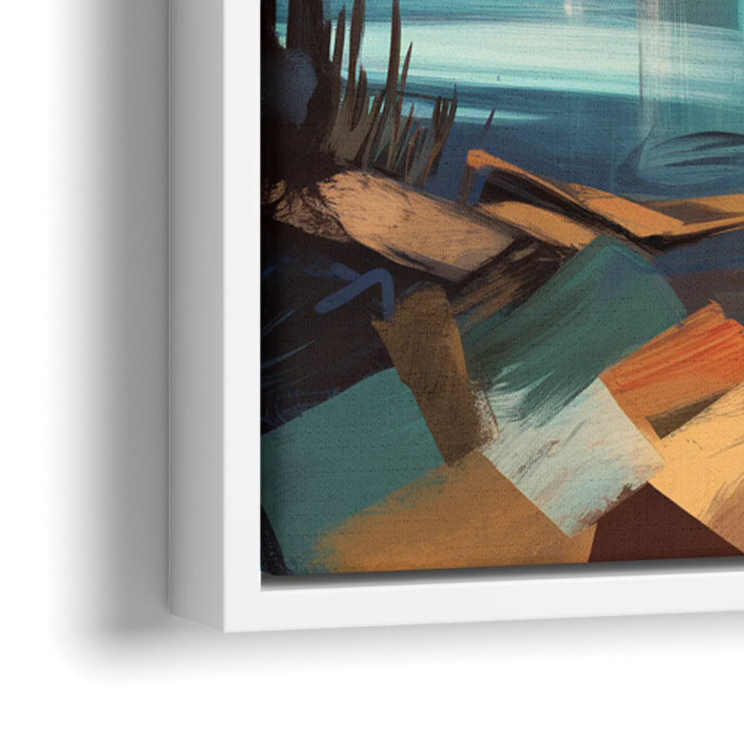 Irving Night Lights - Close-Up White Frame Canvas