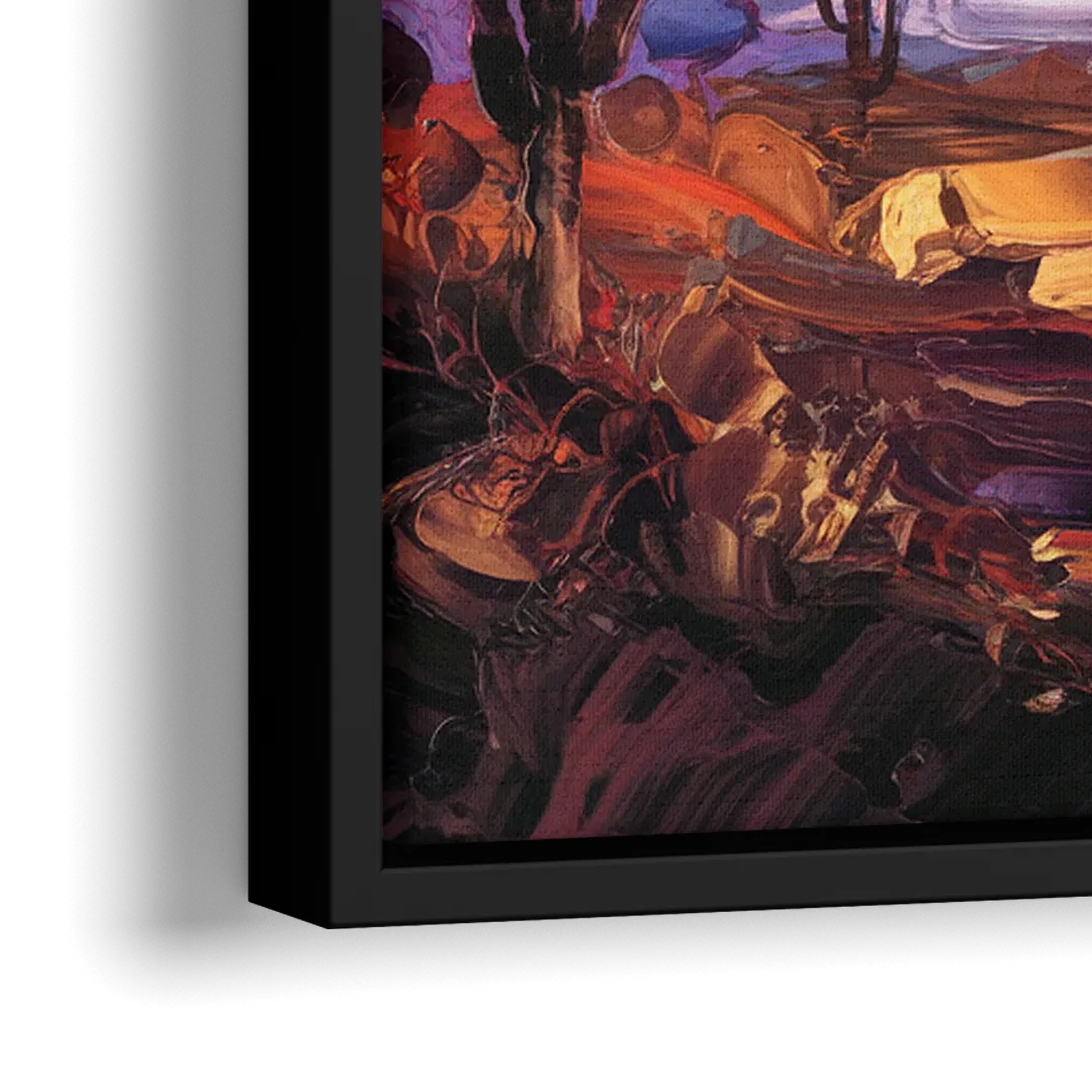 Phoenix City Lights and Skies - Close-Up Black Frame Canvas