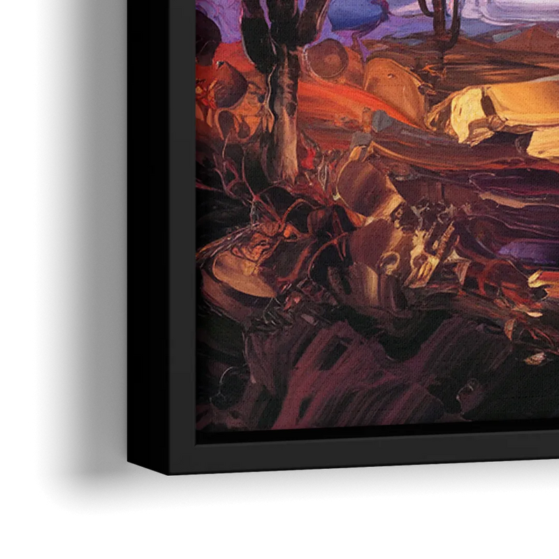 Phoenix City Lights and Skies - Close-Up Black Frame Canvas