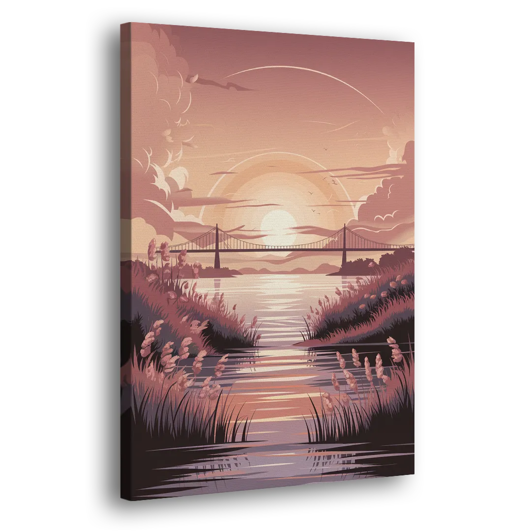 Chesapeake Bay Sunset Glow - Canvas Print Art Sides