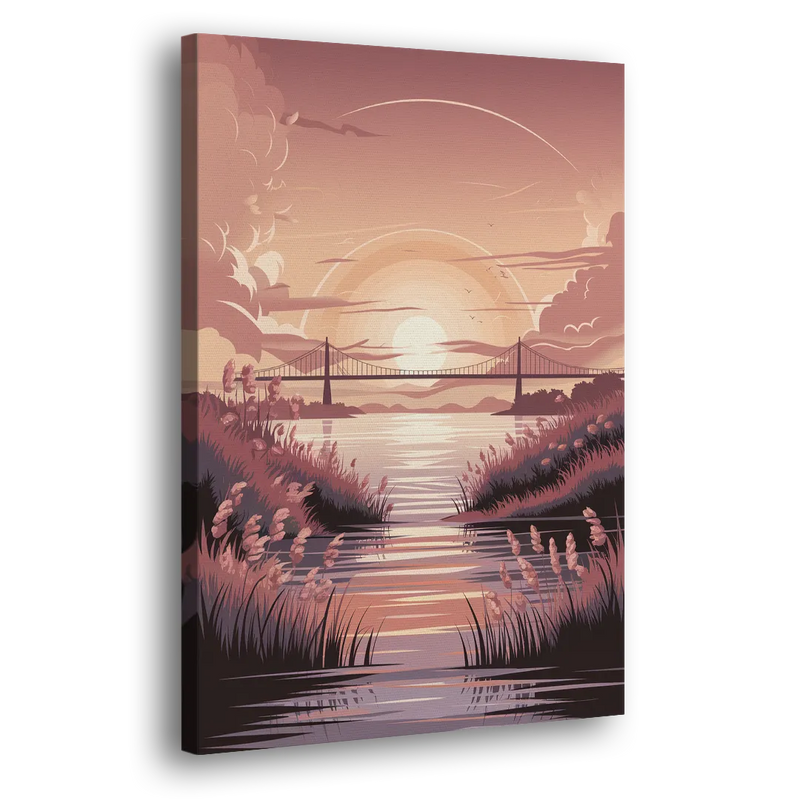 Chesapeake Bay Sunset Glow - Canvas Print Art Sides