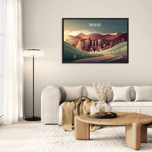 Boise Foothills Landscape - Living Room Black Frame Canvas