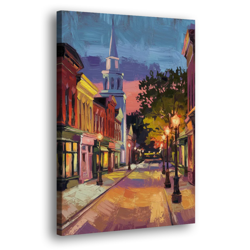 Burlington Historic Downtown - Canvas Print Art Sides