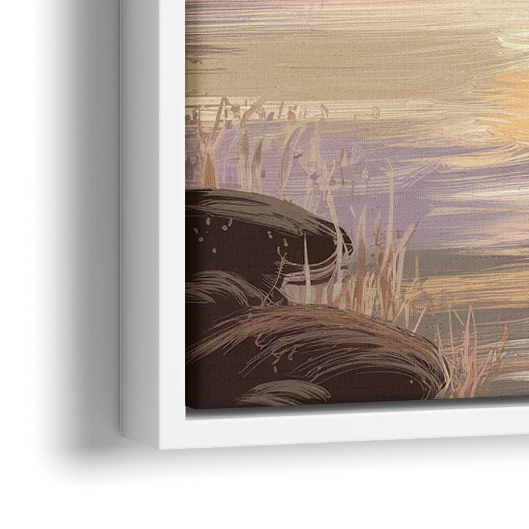 Springfield Sunrise Landscape - Close-Up White Frame Canvas